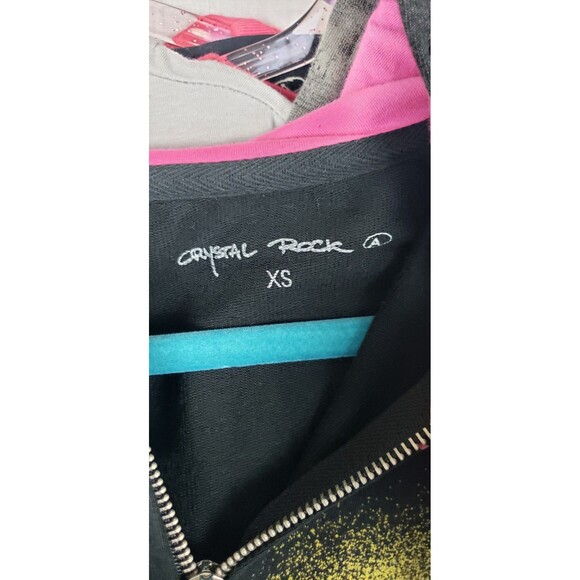 Crystal Rock Jacket XS Y2K Hip Hop Rhinestone Hoodie Christian‎ Audigier NWT - Picture 3 of 11